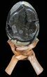 Septarian Dragon Egg Geode - Black Crystals #72061-3